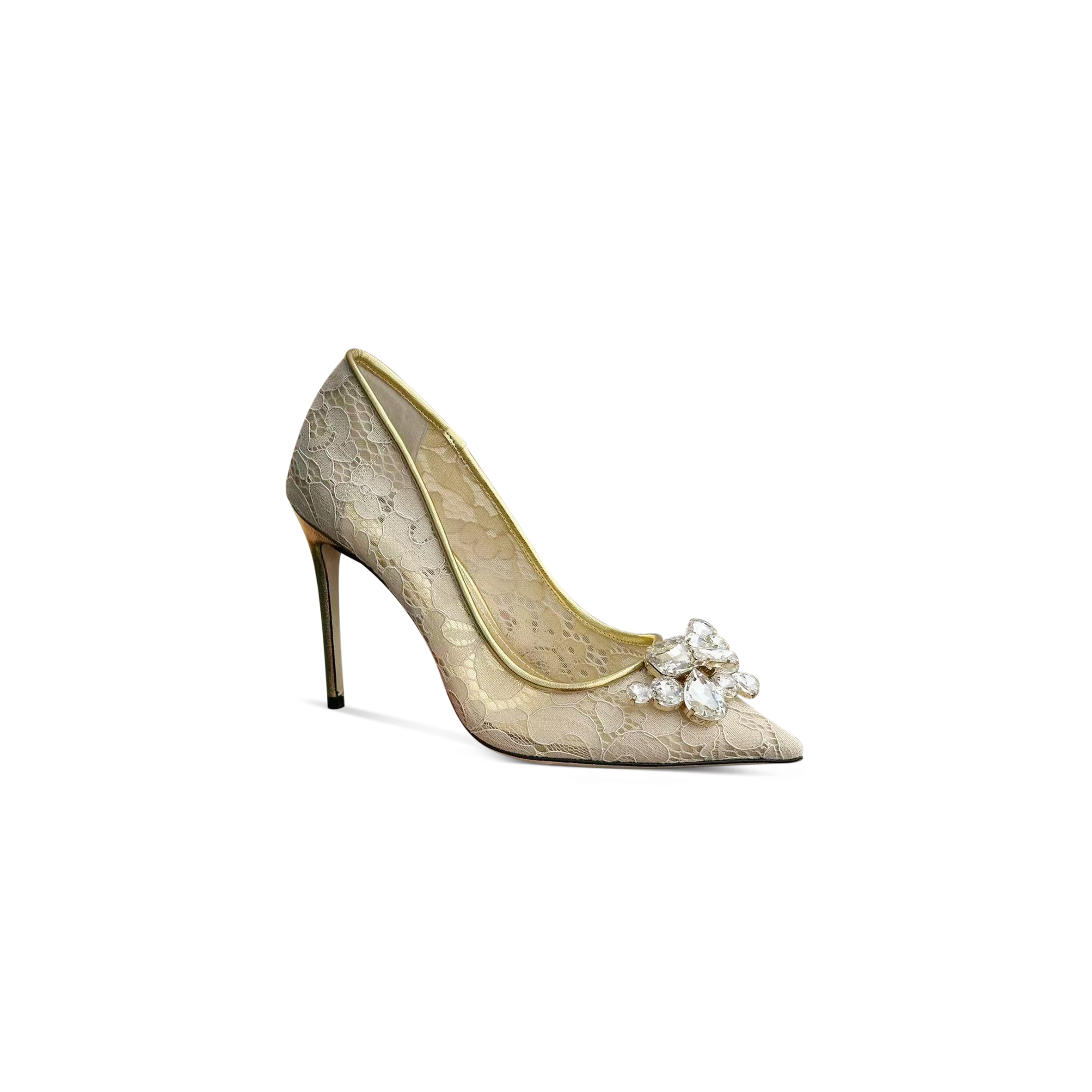 DOLCE GABBANA RAINBOW LACE PUMPS IN LUREX LACE 365890